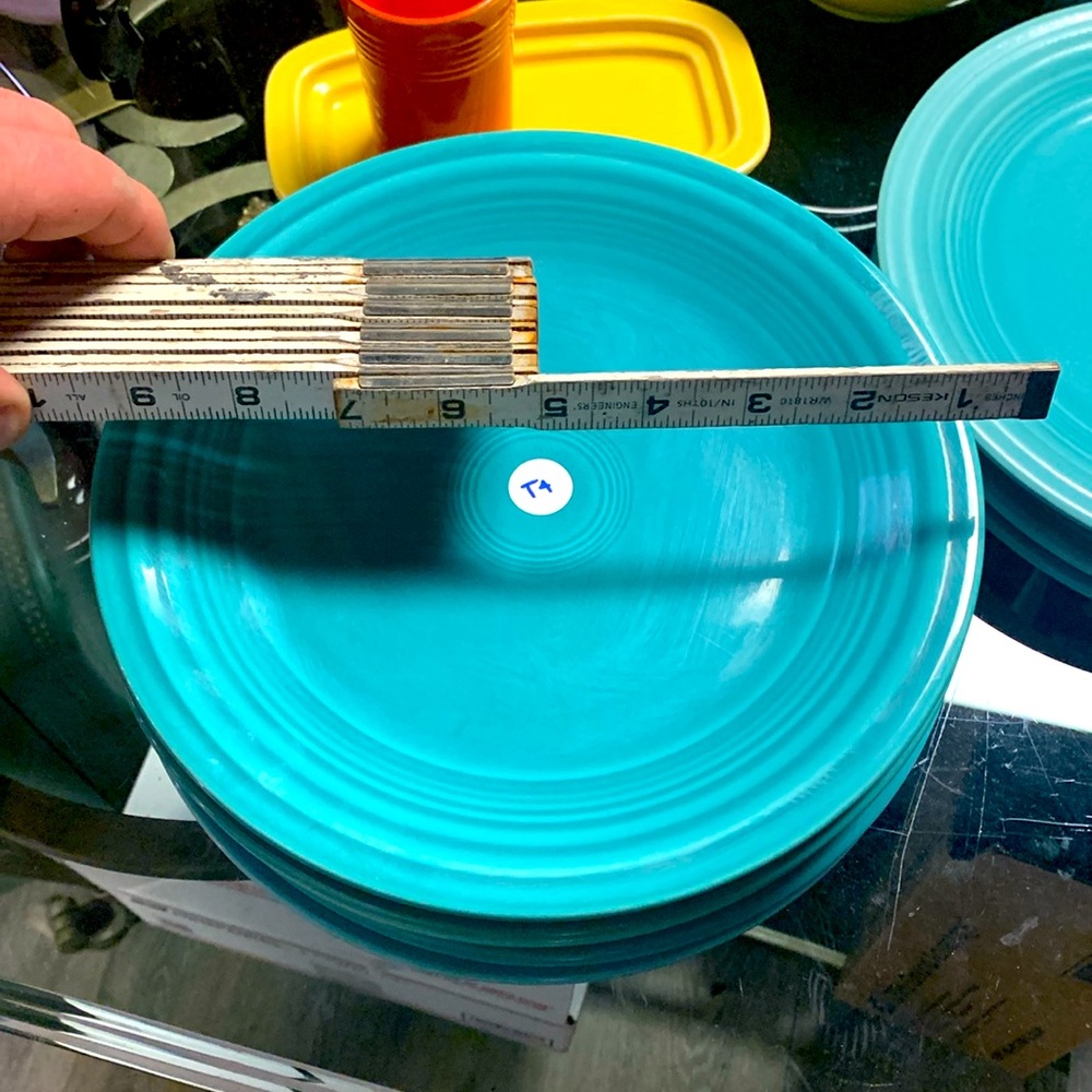 Fiesta Vintage Original Turquoise 9.5” Plate Wet foot!!! T4